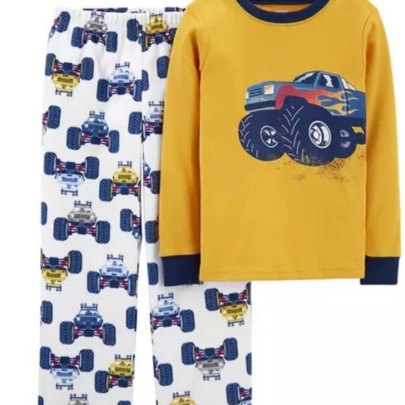 NWT 12 kids glow dark monster truck pajamas - Picture 1 of 7